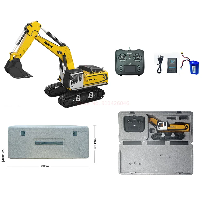 2023 New Huina No-1599 1/14 Rc Alloy Crawler Excavator 2.4ghz Radio Control Car 24 Channel Engineering Car Boy Toy Birthday Gift 6