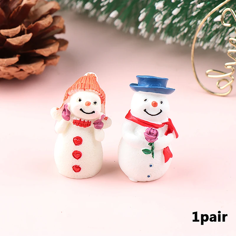 

1 пара миниатюрных рождественских фигурок для пар, куклы, украшение для сада «сделай сам», бонсай, детская игрушка, миниатюрная Статуэтка для людей, Статуэтка из смолы, ремесло