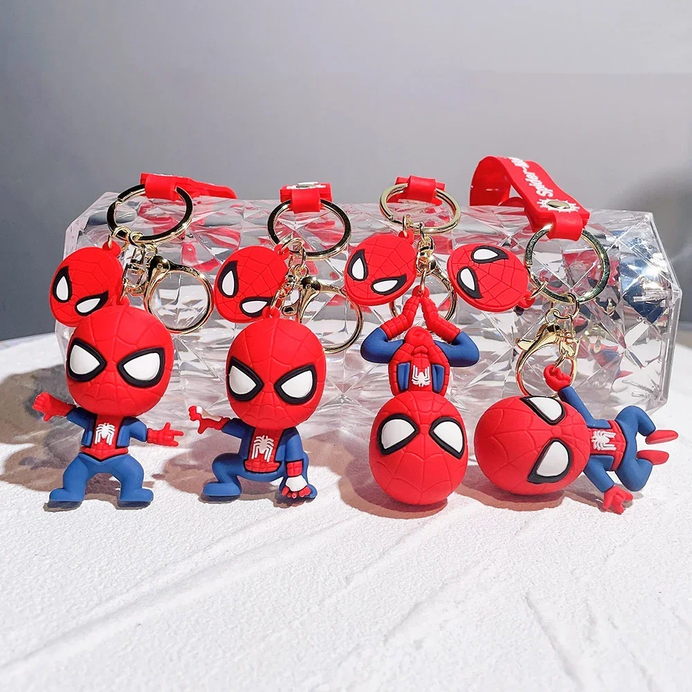 

Superhero Spiderman Keychains Cartoon Spider Man Doll Keyrings Avengers Anime Figure Pendant Keyholder Car Key Chains