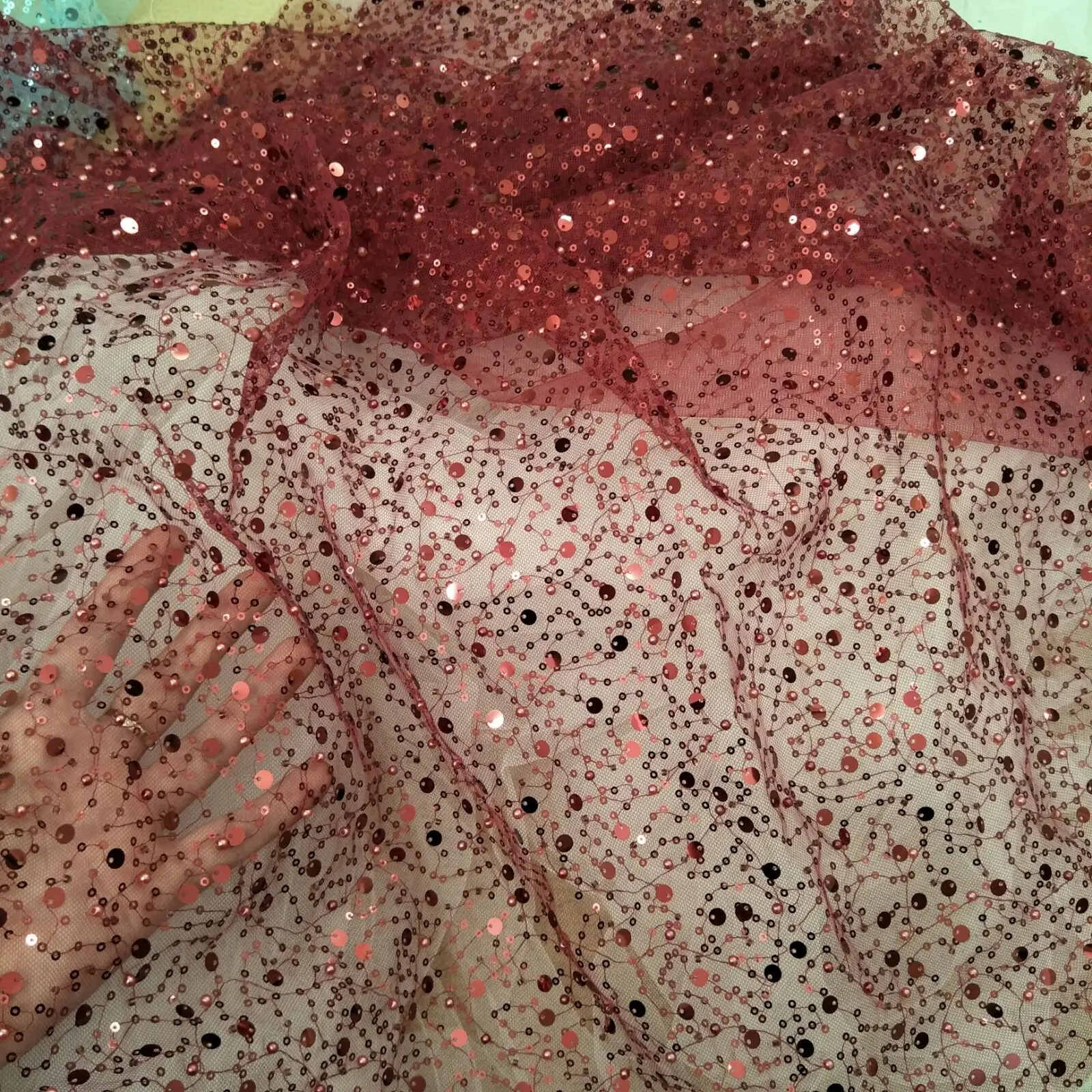 20 Farben, wunderschöner Brautkleid-Spitzenstoff mit Perlen, 130 cm breit, Brautspitze, Meterware. – Detail 1