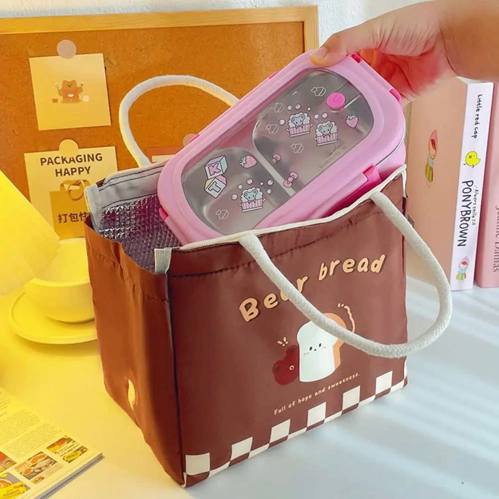 Kawaii tragbare Thermo-Lunch-Taschen, große Mehrzweck-Lunchbox, Cartoon-Tragetasche, Lebensmittel-Aufbewahrungstaschen für Damen, Mädchen, Kinder – Detail 9