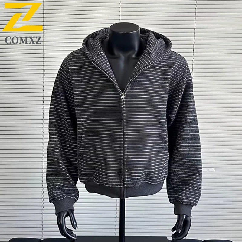 COMXZ 2025 New Men Women Two-Tone Casual Knit Cardigan Jacket Spring Autumn Loose Slim-Fit Versatile Lightweight Sweater Coat