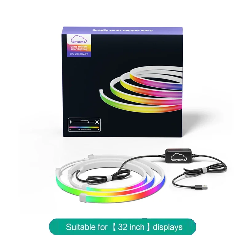 ตัวเลือกสินค้า ไฟ Ambient Light RGB ของ Skydimo สำหรับจอคอมพิวเตอร์ตั้งโต๊ะ, ไฟ LED สำหรับตกแต่งห้องเล่นเกม 16 ล้านสี สำหรับจอแสดงผลขนาด 24 27 32 34 นิ้ว