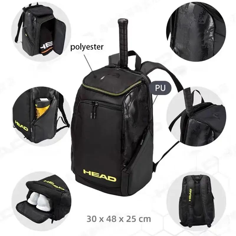 HEAD EXTREME NITE Tennis Backpack Berrettini 1-2 Pack Men's and Women's Sports Bag Independent Shoe Compartment 6