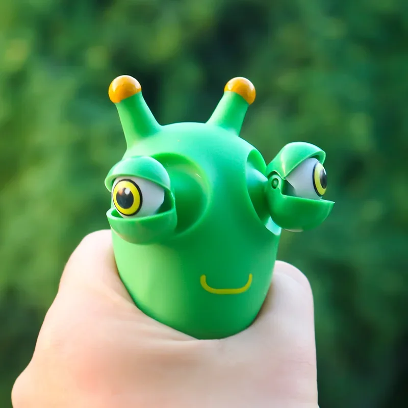 Funny Squeeze Toy Green Eye Caterpillar Pinch Toys Adult Kids Stress Relief Toy Creative Decompression Toy 4