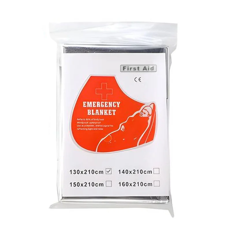 Outdoor Camping Emergency Sleeping Bag Survival First Aid Blanket 130x210cm