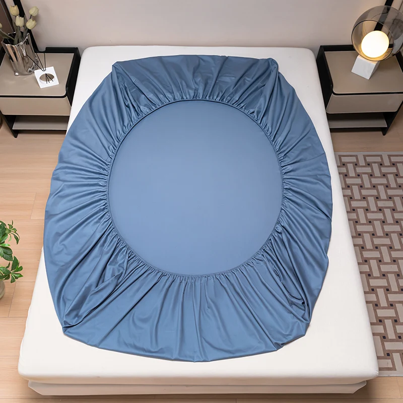 100% Egyptian Cotton Fitted Sheet with Elastic Band Luxury Soft 400TC Bedding Mattress Cover Protector Double Queen King Size 5