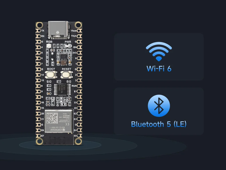 ESP32-C6-Pico-M    , WiFi 6  , 160MHz ̱ ھ μ, ESP32-C6-MINI-1 