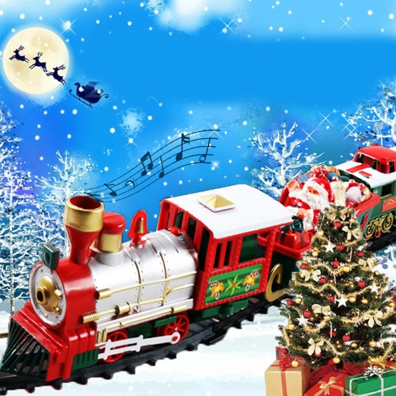 

Set of 22Pcs Classic Musical Santa’s for EXPRESS Delivery Electric Christmas Steam Train Set 412CM Length Track Gift Dropship