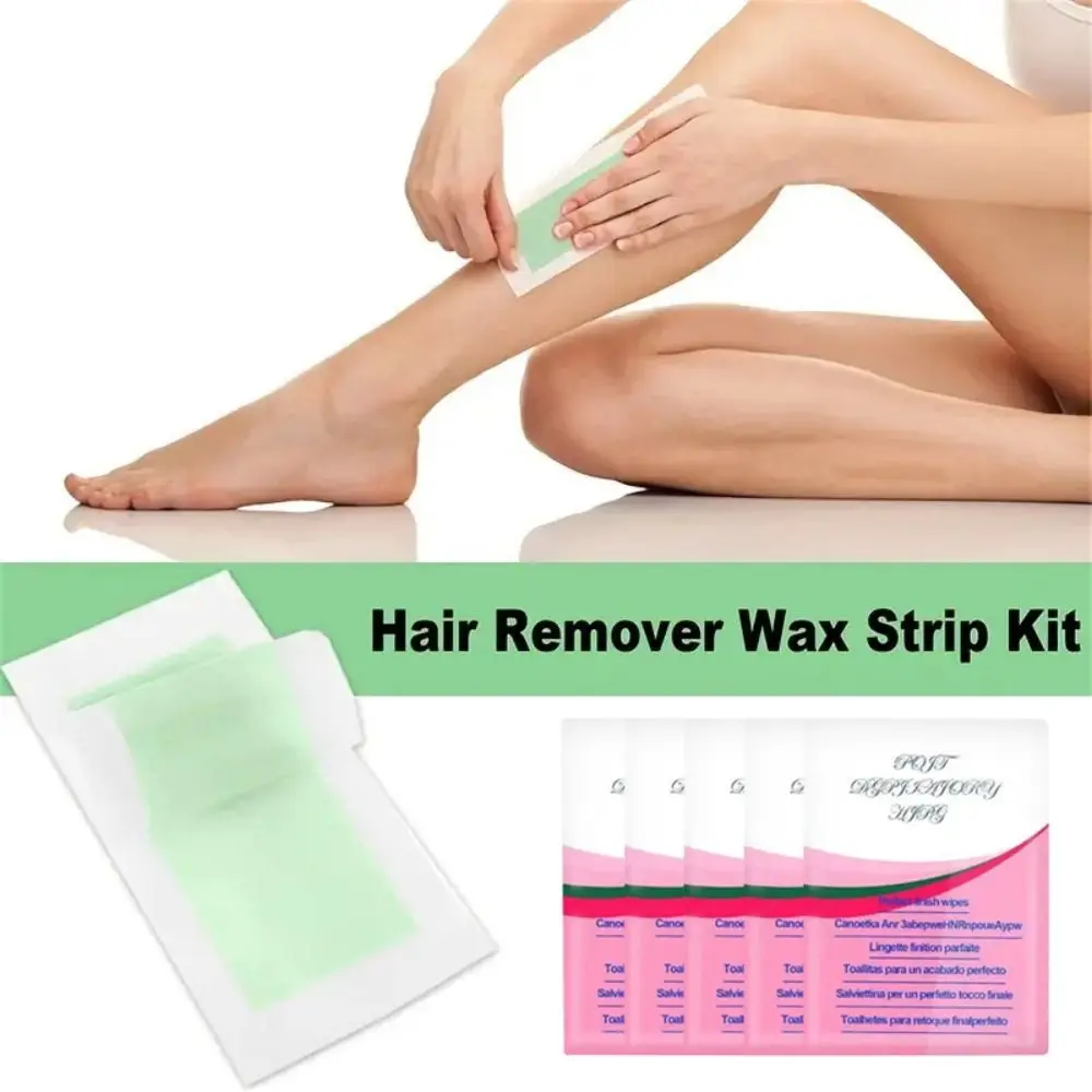 Depilation Hair Removal Wax Strips Beauty Tools Professional Double Sided Cold Wax Paper Hypoallergenic Smooth Body Waxing Patch aevo wax heater hair removal waxing kit professional face body hands feet painless depilation paraffin wax dipping pot machine