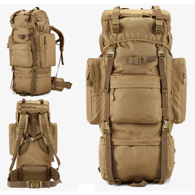 70L Large Capacity Backpack High Quality Waterproof Oxford Backpacks Men's Travel Bag With Rain Cover