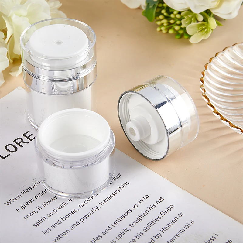 15/30/50ml Dispensing Bottle Vacuum Design Cream Bottle Refillable Press Type Moisturizer Pump Dispenser Airless Pump Jar 5