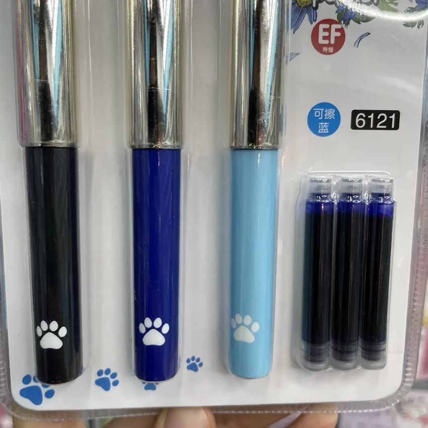 CHEN6121 Ink Sac Fountain Pen set 0.38mm Rabbit Pocket Pen Fountain Pen Office school Supplies Stationery Kawaii Gift Fashion