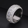 Luxury VVS1 3 Row 11mm Width Moissanite Ring In S925 Silver Ring Hip Hop Jewelry Pave Setting With Certificate Fine Jewlery Gift 4