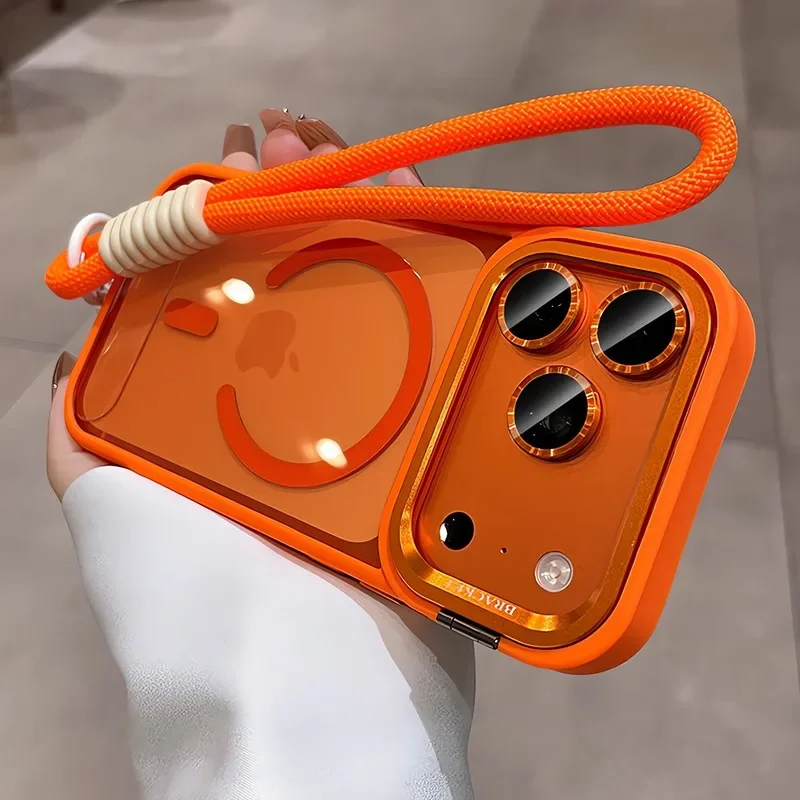Enhanced Camera Bracket with Magnetic Grip, Shockproof Cover & Air Wrist Strap for Magsafe Case Integration