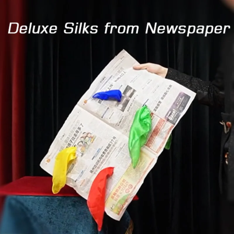 

Deluxe Silks from Newspaper Magic Tricks Pull Out Silks From Newspaper Appear Scarves Magia Stage Illusions Gimmicks Prop Comedy