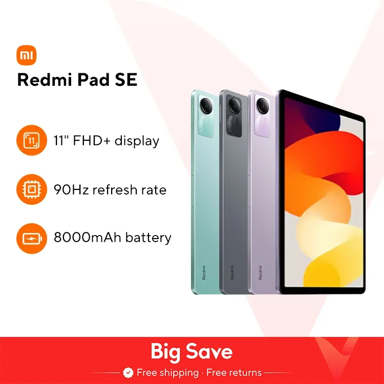 US.EU [Xiaomi-Redmi] Pad SE 11 6GB/128GB 8GB/256GB...
