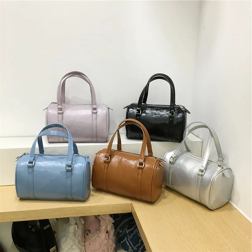 

Женские сумки-тоуты, дизайнерская нишевая сумка из масляной вощеной кожи, Портативная сумка через плечо, повседневные сумки для путешествий на открытом воздухе, сумка-мессенджер