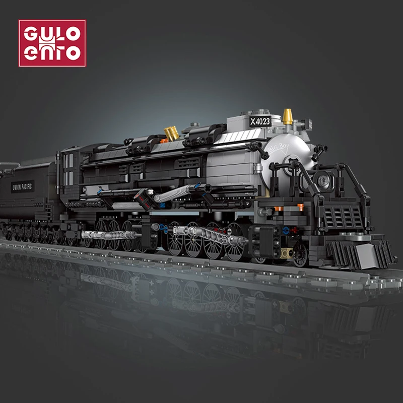 1608 PCS Big Boy Steam Train Set City Rail Technician Building Blocks Railway Bricks DIY Toys For Kids Adults