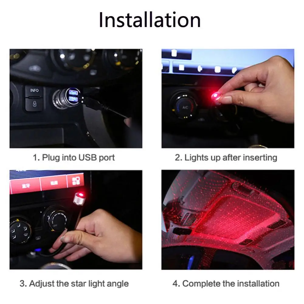 Car Accessories - MITSICO USB Star Night Light Mini Atmosphere Starry Sky  Romantic Flexible for Party Red Wholesaler from Surat