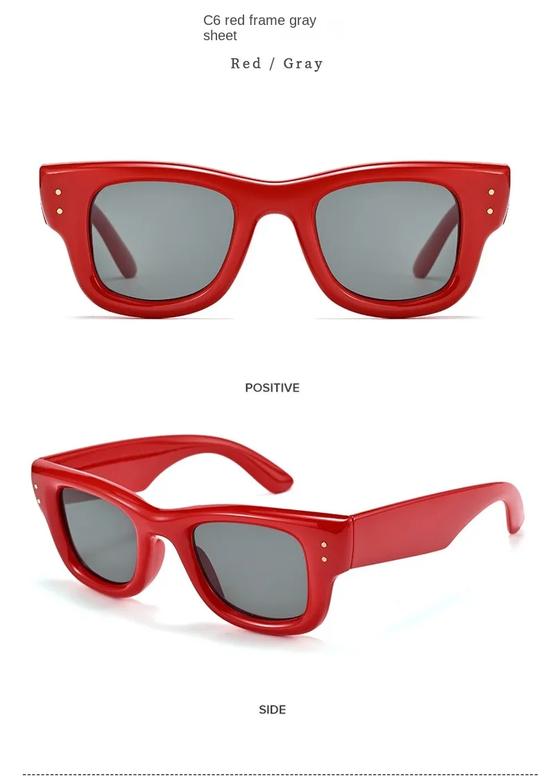 Retro Herren-Sonnenbrille im quadratischen Design für Damen, Vintage Luxus-Designer-Sonnenbrille mit Nieten, modische Pfeil-Sonnenbrille, UV400-Schutz. – Detail 12