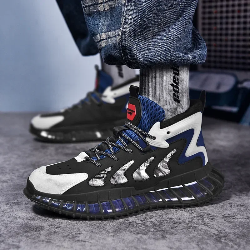 

Новые беговые кроссовки на весну и осень, модные высокие кроссовки с баскетбольной обувью, спортивные трендовые повседневные мужские кроссовки