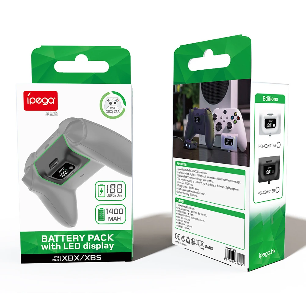 Wireless Rechargeable Battery 1400mAh Rechargeable Controller Battery Digital Display Compatible For Xbox Series X/Xbox Series S controller battery,gamepad battery,game console battery