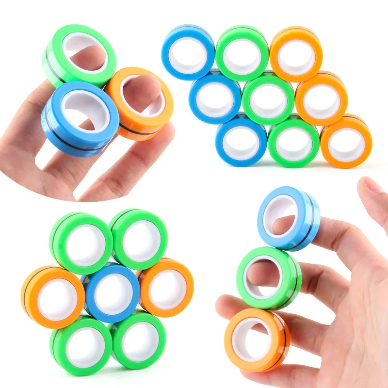 Fingertip Magnetic Rings Anti Stress Fidget Toys For Anxiety Autismus Spielzeug Brinquedos Para Al&iacute;vio Do Estresse