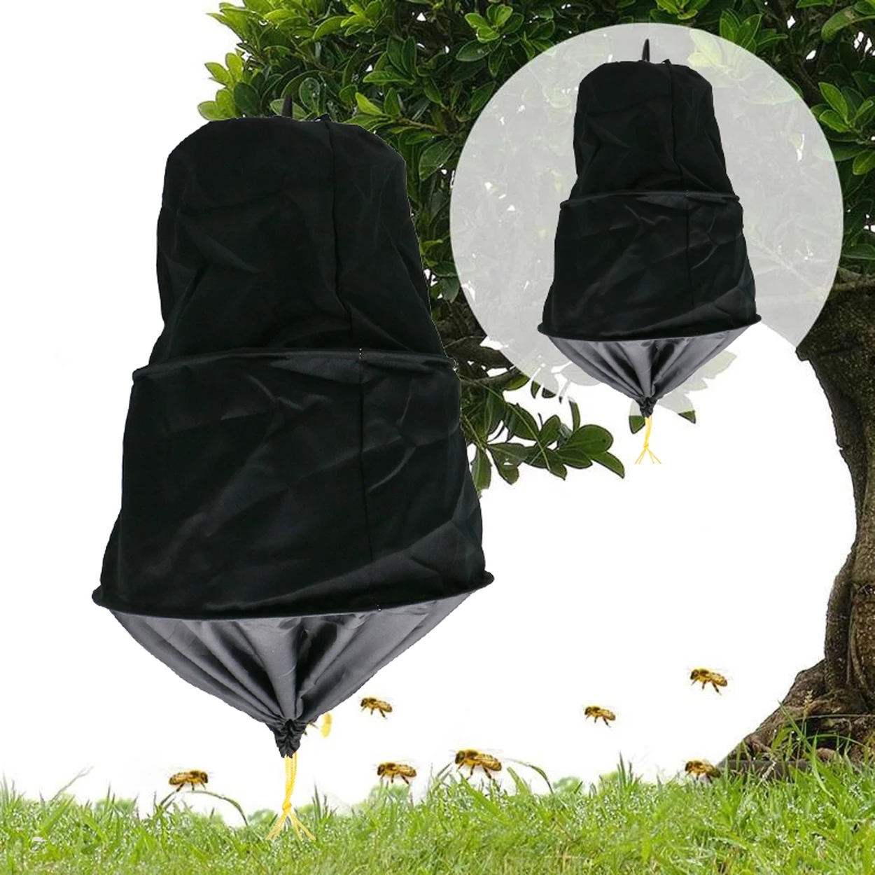 

1 Pc Bee Collecting Bag Cage Catching Wild bees Black Cages Collect Attracting Bags Bee Transfer Bag Beekeeping Tools