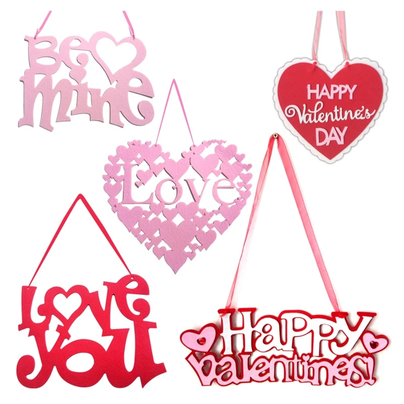 

Valentine's Day Plaque Non-woven Love You Hanging Sign Happy Valentine Party Decor for Wall Door Ceiling Window Decorations M68E