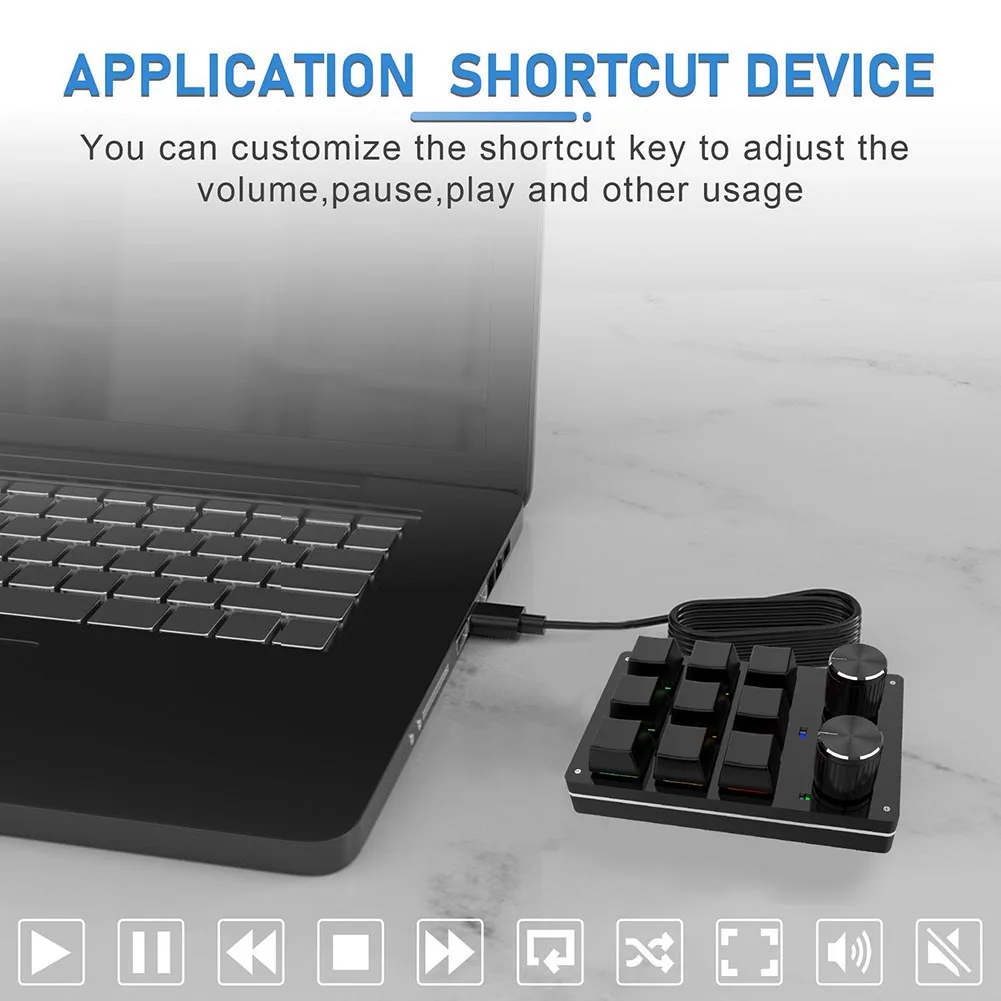 블루투스 USB 사용자 정의 3/4/6/9/12 KeysKeyboard 볼륨 노브 프로그래밍 매크로 게임 포토샵 키패드 기계식 키보드