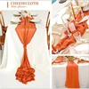 1PCS Orange Cheese Table Runner Gauze Translucent Table Runner Boho Table Decorations For Wedding Decora Holiday Party Décor 5