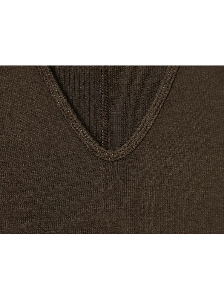 Elegant Women Solid Color Dress 2026 Spring Fall  V-Neck Long Sleeve Bodycon Long Maxi Dress Fashion Ladies Casual Dresses