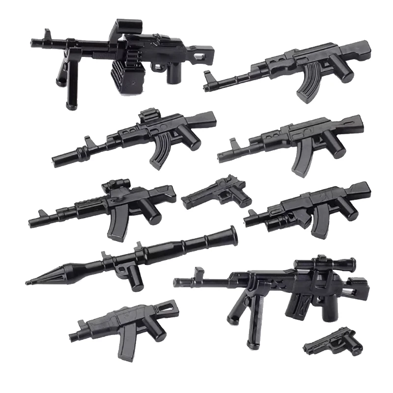 WWII Military Building Blocks Compatible Solider Figures Weapons Guns Gifts Equipment Accessories M4 AK47 Series MOC Mini Bricks – Detail 2