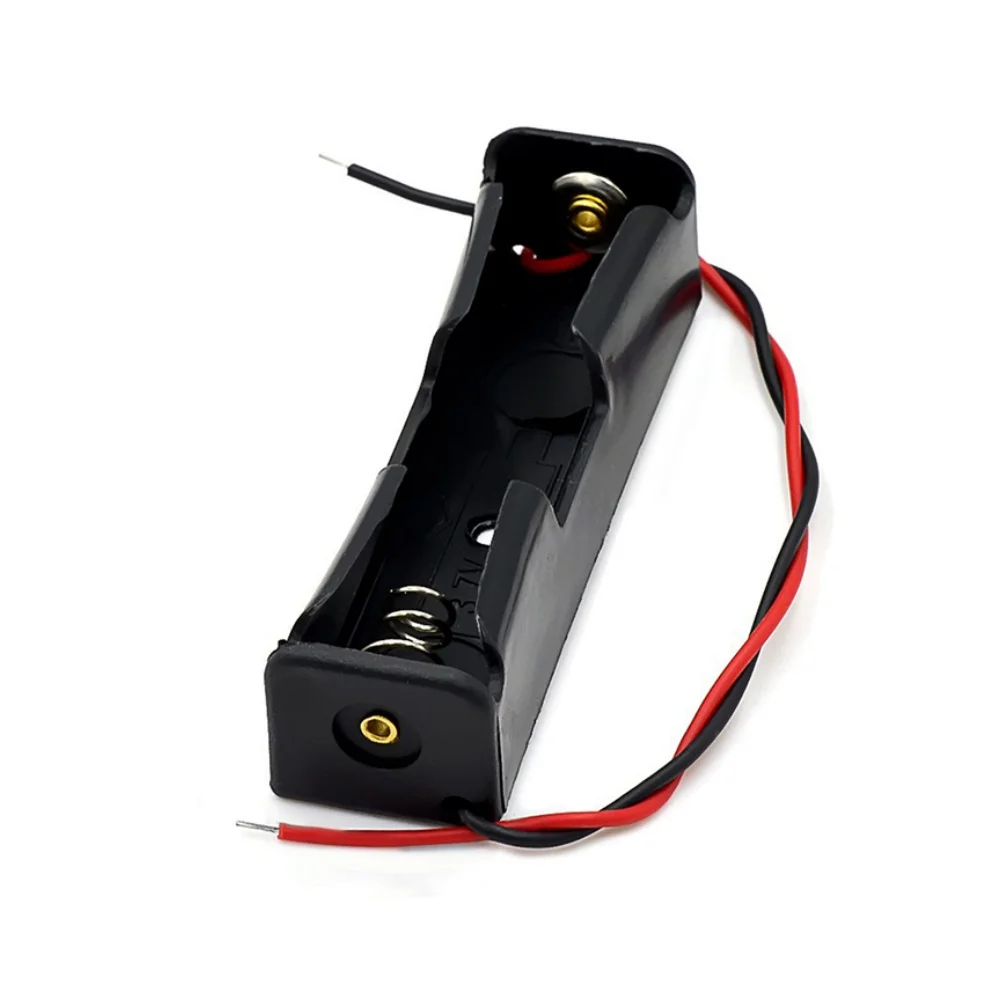 10개입 18650 배터리 홀더 박스 쉘 1 슬롯 × 10 배터리 보조배터리 보관 케이스 플라스틱 용기 (블랙 레드 와이어 연결 포함)