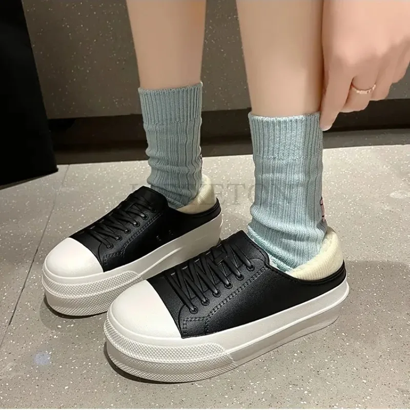 

Winter Sneaker Slippers Women Outdoor Waterproof Warm Snow Boots Indoor Plush Home Footwear Women Thick Non Slip Shoes