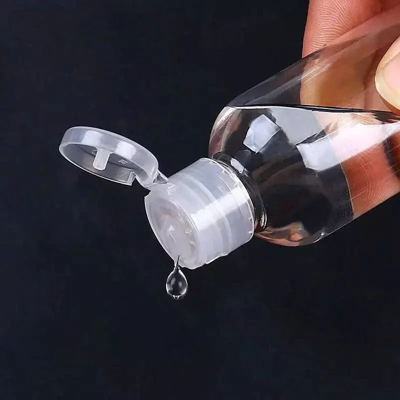 50Pcs Plastic PET Flip Lid Lotion Bottles Clear Cosmetic Shampoo Sample Container Liquid Refillable Bottle Mini Travel Fill Vial