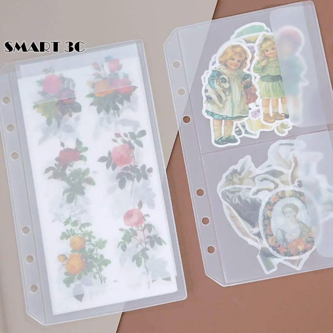 Card Organizer File Holder Stickers Storage Document Filing Bags Binder Pockets Binder Folders PVC Notebook Pouch Bags