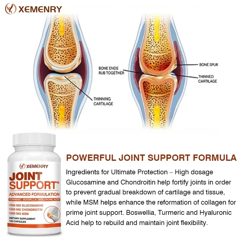 Glucosamine Chondroitin Supplement Joint Support-Strengthen Cartilage and Muscle Health Repair Joint Damage Enhance Immunity