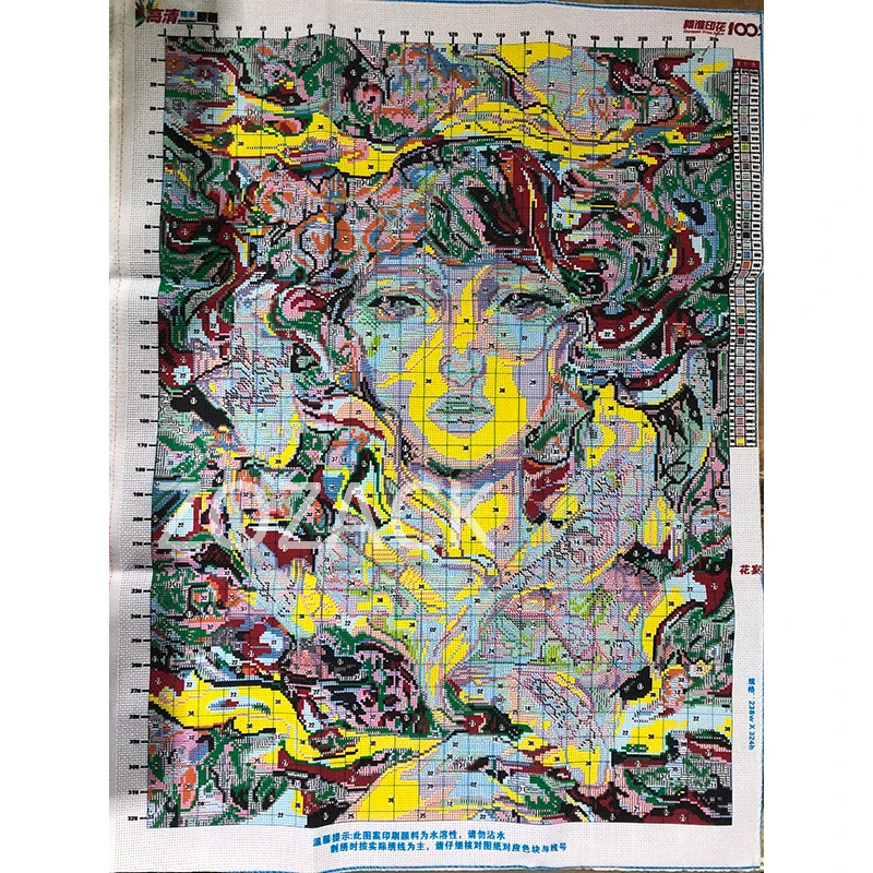 Cartoon Cross Stitch Kit Flower feast Patterns 11CT DIY DMC Cotton Thread Counted Printed Crafts Embroidery Needlework Decor Gif