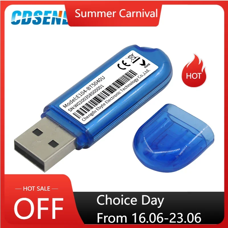USB I/O 인터페이스 CDSENET E104-BT5040U PCB 안테나 무선 송수신기 수신기, BLE4.2 BLE5.0 nRF52840, 2.4GHz RF 모듈, 250m