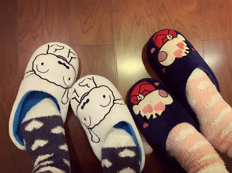 New Kawaii Cute Crayon Shin-chan Plush slippers Home furnishings non-slip Warm Couple style Plush Toys Gift for Girls