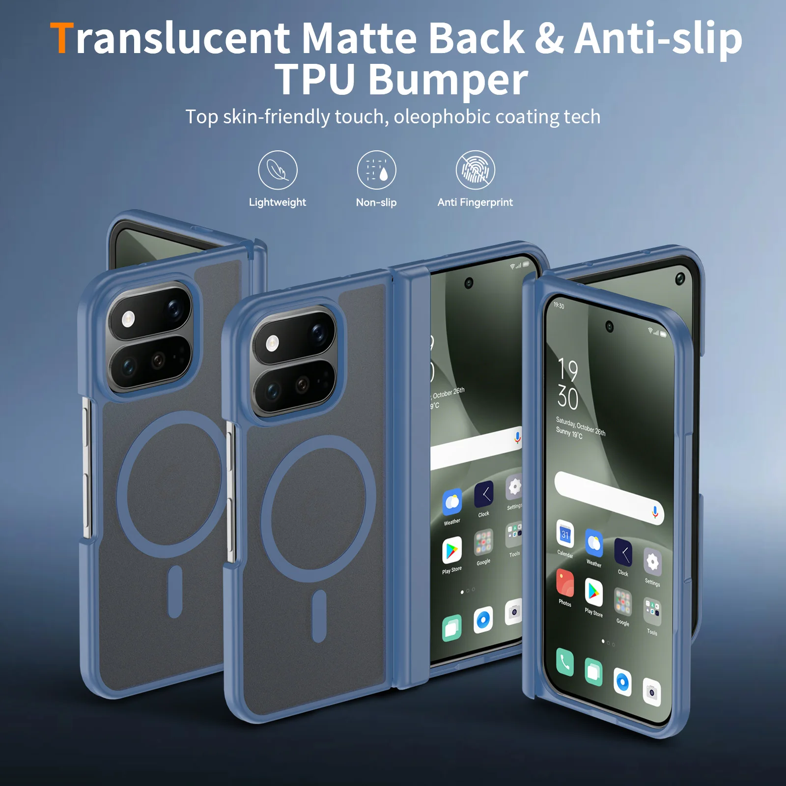 Skin-Friendly Frosted Magnetic Folding Case