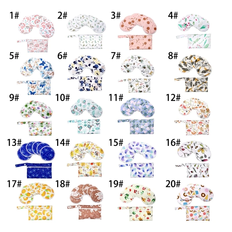 1 Set Bamboo Nursing Pads with Portable Diaper Organiser Nanny Bag Comfortable Leakproof Breast Pads for New Mom 2