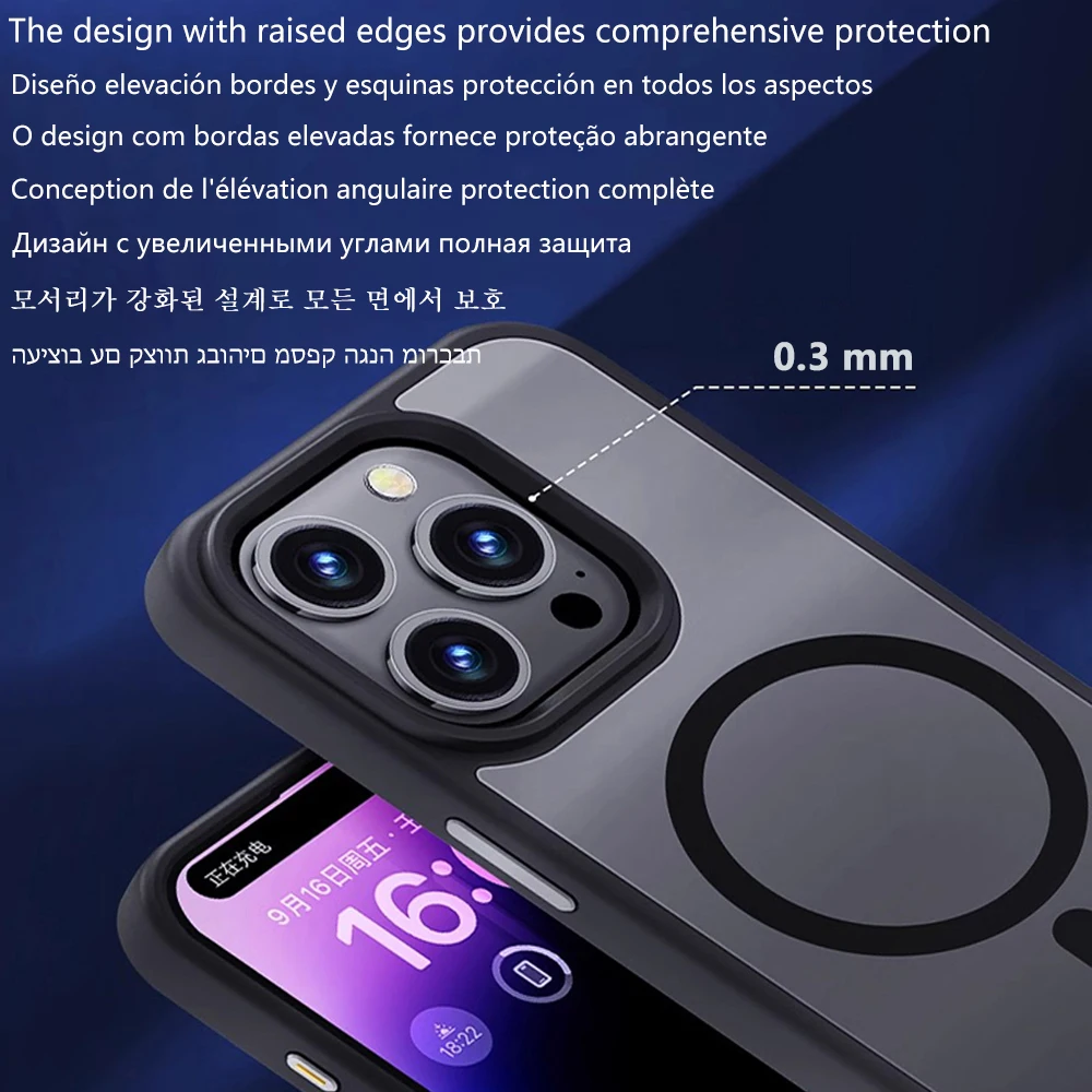 Premium Magnetic Clear Protective Case with MagSafe - Durable Acrylic Cover