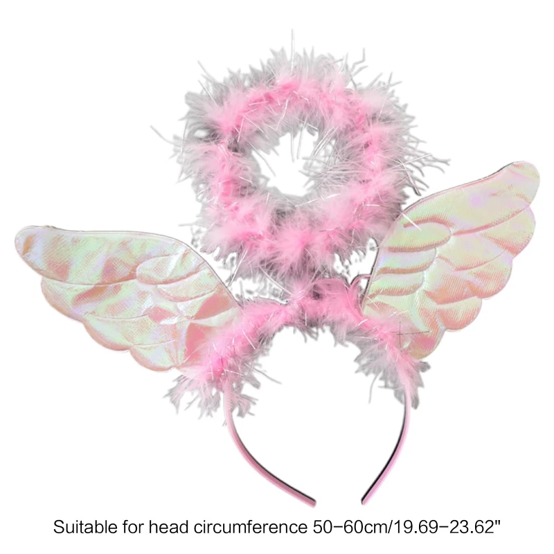 Cartoon Cute Headband Angel Wings Shape Hair Hoop Rave Party Headpiece Hair Band Party Cosplay Costume Props Unisex F3MD