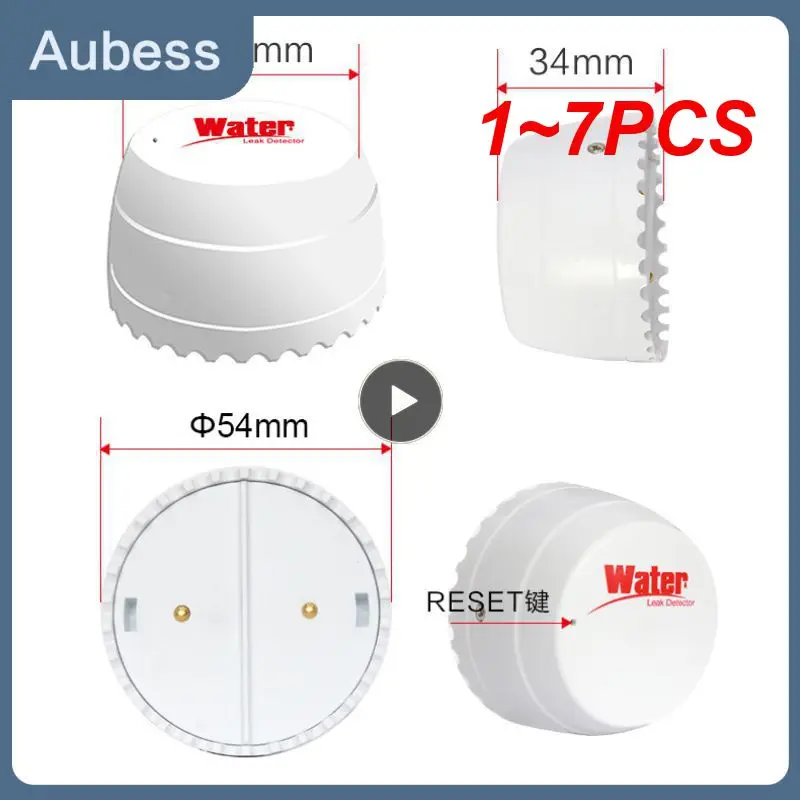 

1~7PCS Wifi Leak Detector Water Detector Leakage Sensor Smart Home Alarm Tuyasmart Smart Life APP Flood Alert Overflow Security