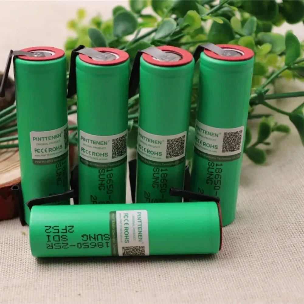 100% Originale Per Samsung 18650 2500Mah Batteria Inr18650 25R 20A Batteria Ricaricabile + Nichel Fai Da Te