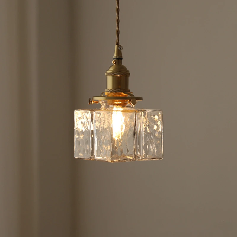 

Японская Ретро стеклянная люстра в скандинавском стиле, простая лампа для дома, роскошная креативная латунная лампа для ресторана, балкона, крыльца