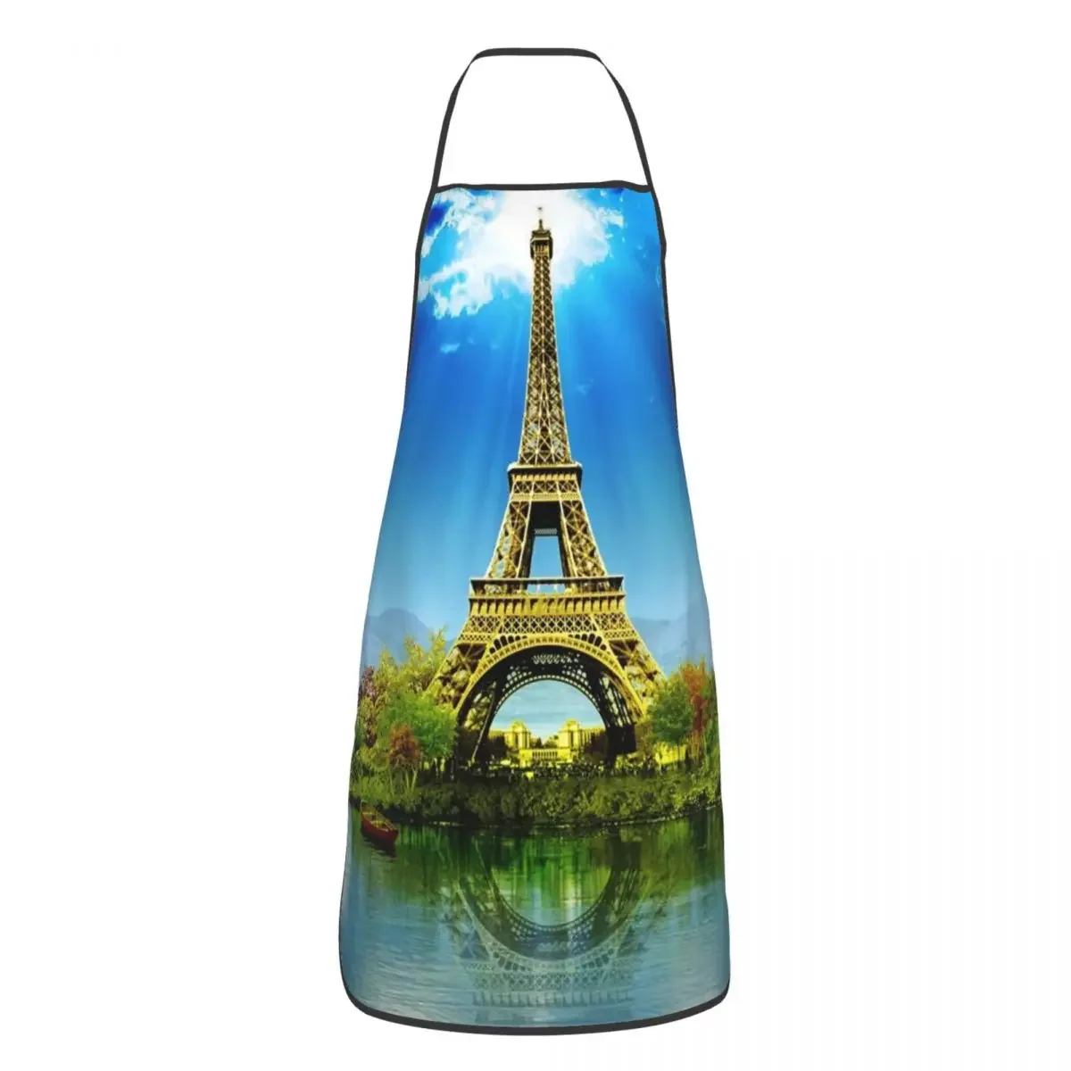 

Wonderful Eiffel Tower Apron for Women Men Unisex Bib Romantic France Kitchen Cooking Tablier Cuisine Chef Painting